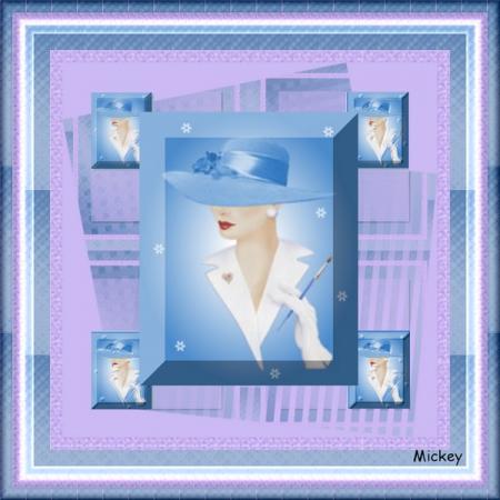cadre bleu mauve